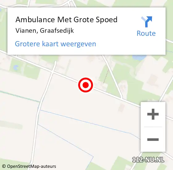 Locatie op kaart van de 112 melding: Ambulance Met Grote Spoed Naar Vianen, Graafsedijk op 20 juli 2018 12:17