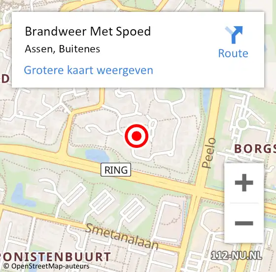 Locatie op kaart van de 112 melding: Brandweer Met Spoed Naar Assen, Buitenes op 20 juli 2018 12:20