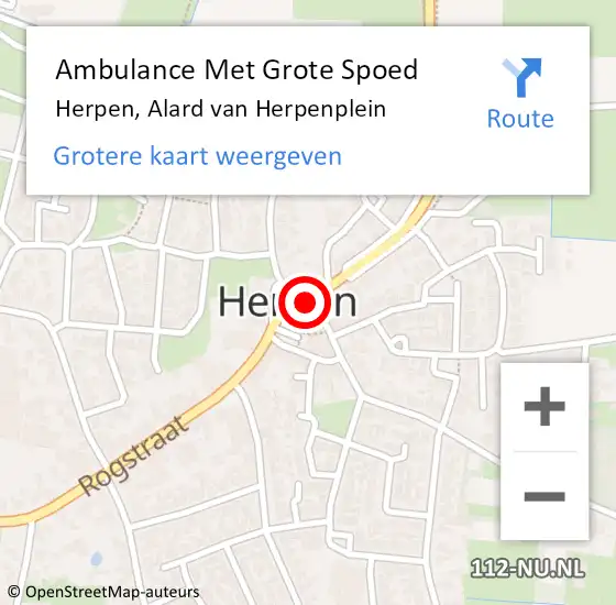 Locatie op kaart van de 112 melding: Ambulance Met Grote Spoed Naar Herpen, Alard van Herpenplein op 20 juli 2018 12:20