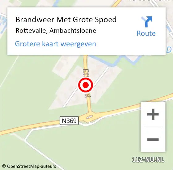 Locatie op kaart van de 112 melding: Brandweer Met Grote Spoed Naar Rottevalle, Ambachtsloane op 20 juli 2018 13:57