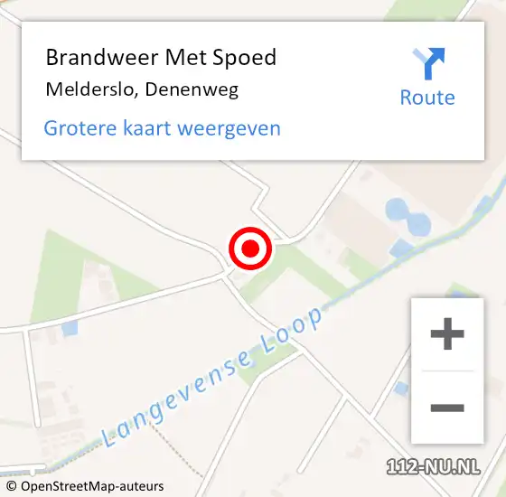 Locatie op kaart van de 112 melding: Brandweer Met Spoed Naar Melderslo, Denenweg op 20 juli 2018 14:43