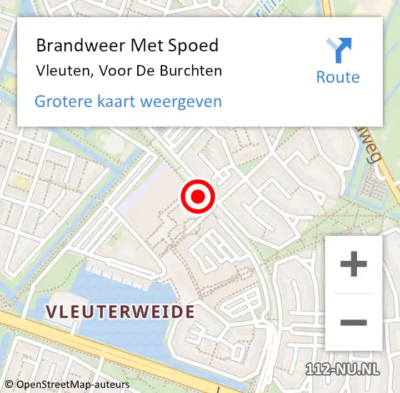 Locatie op kaart van de 112 melding: Brandweer Met Spoed Naar Vleuten, Voor De Burchten op 20 juli 2018 15:55