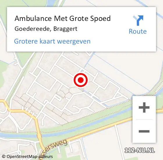 Locatie op kaart van de 112 melding: Ambulance Met Grote Spoed Naar Goedereede, Braggert op 20 juli 2018 16:00