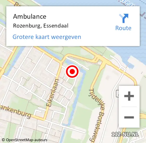 Locatie op kaart van de 112 melding: Ambulance Rozenburg, Essendaal op 20 juli 2018 17:11