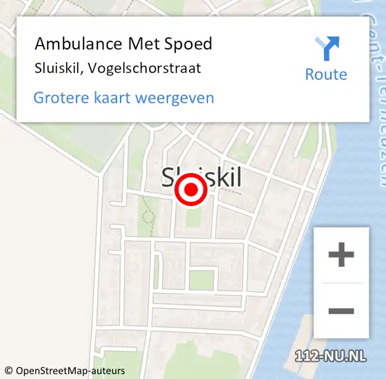 Locatie op kaart van de 112 melding: Ambulance Met Spoed Naar Sluiskil, Vogelschorstraat op 20 juli 2018 17:25