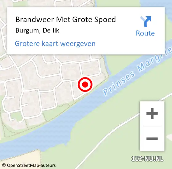 Locatie op kaart van de 112 melding: Brandweer Met Grote Spoed Naar Burgum, De Iik op 20 juli 2018 17:52