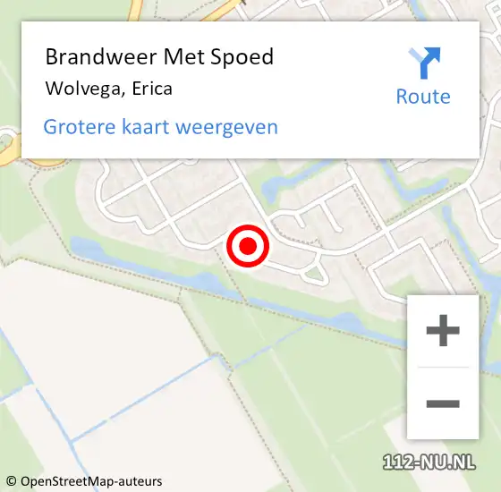 Locatie op kaart van de 112 melding: Brandweer Met Spoed Naar Wolvega, Erica op 20 juli 2018 18:49