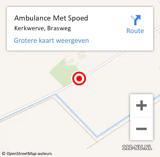 Locatie op kaart van de 112 melding: Ambulance Met Spoed Naar Kerkwerve, Brasweg op 20 juli 2018 20:09