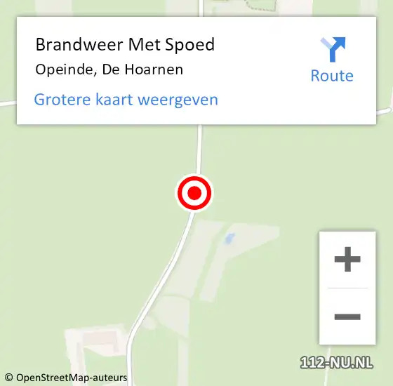 Locatie op kaart van de 112 melding: Brandweer Met Spoed Naar Opeinde, De Hoarnen op 20 juli 2018 20:19