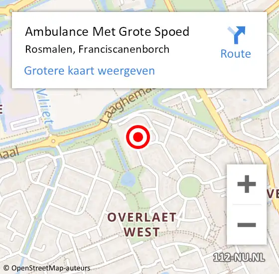 Locatie op kaart van de 112 melding: Ambulance Met Grote Spoed Naar Rosmalen, Franciscanenborch op 20 juli 2018 20:47