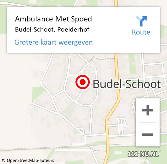 Locatie op kaart van de 112 melding: Ambulance Met Spoed Naar Budel-Schoot, Poelderhof op 20 juli 2018 20:48