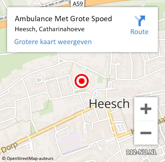 Locatie op kaart van de 112 melding: Ambulance Met Grote Spoed Naar Heesch, Catharinahoeve op 20 juli 2018 20:59