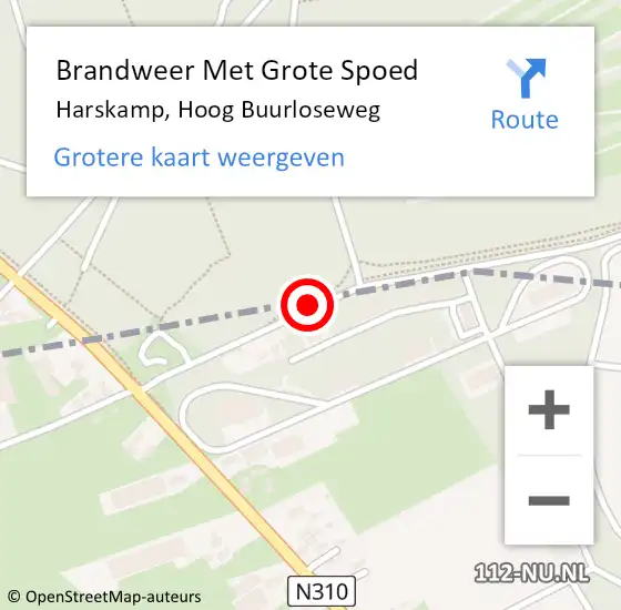 Locatie op kaart van de 112 melding: Brandweer Met Grote Spoed Naar Harskamp, Hoog Buurloseweg op 20 juli 2018 22:16