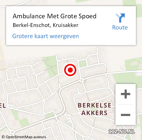 Locatie op kaart van de 112 melding: Ambulance Met Grote Spoed Naar Berkel-Enschot, Kruisakker op 20 juli 2018 23:14