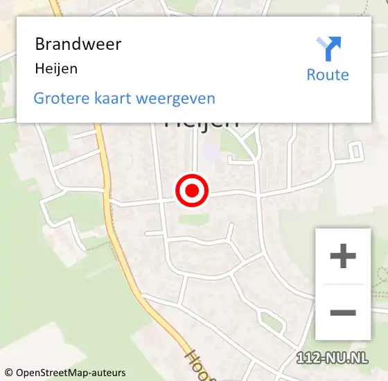 Locatie op kaart van de 112 melding: Brandweer Heijen op 20 juli 2018 23:43