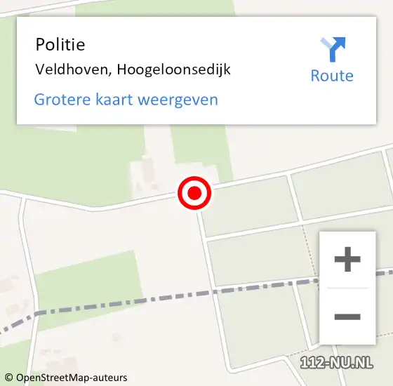 Locatie op kaart van de 112 melding: Politie Veldhoven, Hoogeloonsedijk op 21 juli 2018 00:43