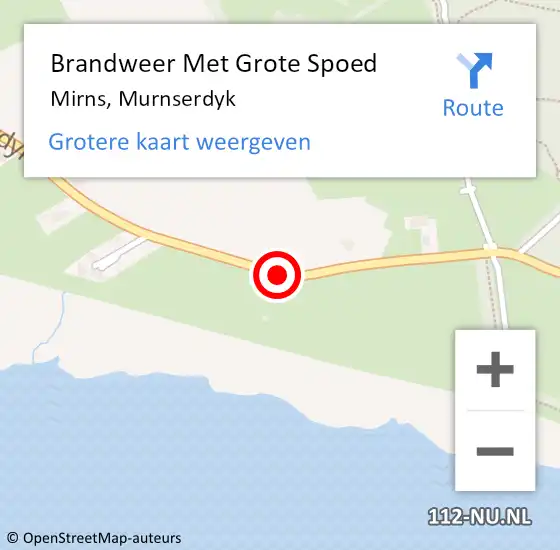 Locatie op kaart van de 112 melding: Brandweer Met Grote Spoed Naar Mirns, Murnserdyk op 21 juli 2018 01:42