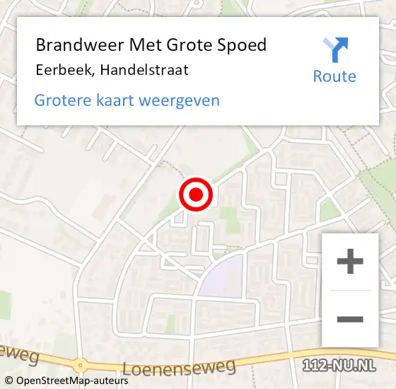 Locatie op kaart van de 112 melding: Brandweer Met Grote Spoed Naar Eerbeek, Handelstraat op 21 juli 2018 02:53