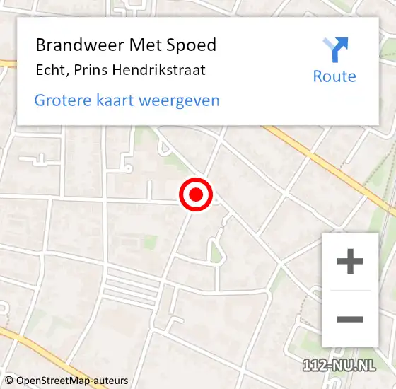 Locatie op kaart van de 112 melding: Brandweer Met Spoed Naar Echt, Prins Hendrikstraat op 21 juli 2018 06:02