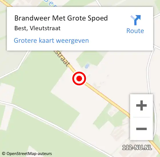 Locatie op kaart van de 112 melding: Brandweer Met Grote Spoed Naar Best, Vleutstraat op 21 juli 2018 06:40