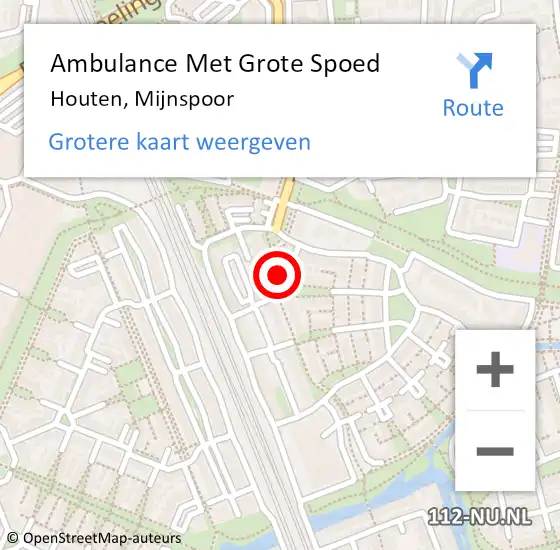 Locatie op kaart van de 112 melding: Ambulance Met Grote Spoed Naar Houten, Mijnspoor op 21 juli 2018 09:16