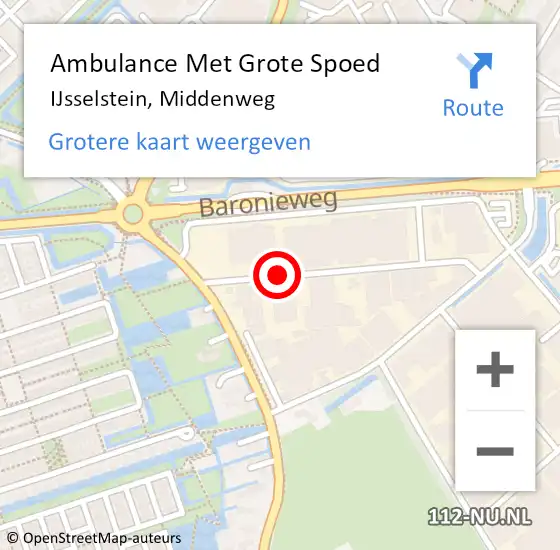 Locatie op kaart van de 112 melding: Ambulance Met Grote Spoed Naar IJsselstein, Middenweg op 21 juli 2018 10:37