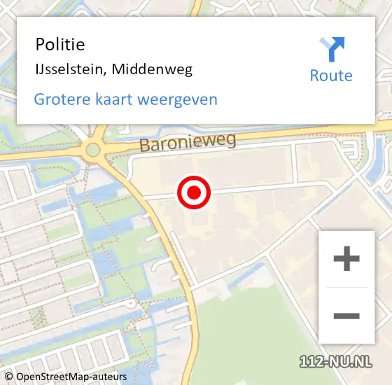 Locatie op kaart van de 112 melding: Politie IJsselstein, Middenweg op 21 juli 2018 10:39