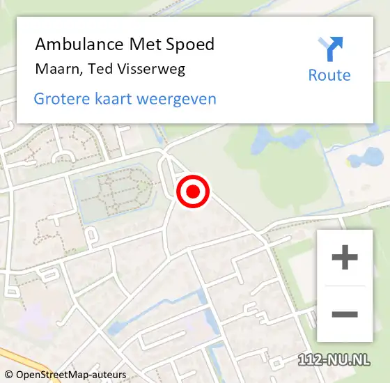 Locatie op kaart van de 112 melding: Ambulance Met Spoed Naar Maarn, Ted Visserweg op 21 juli 2018 11:09