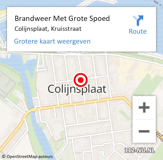 Locatie op kaart van de 112 melding: Brandweer Met Grote Spoed Naar Colijnsplaat, Voorstraat op 21 juli 2018 11:47