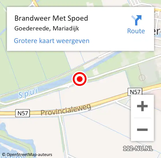 Locatie op kaart van de 112 melding: Brandweer Met Spoed Naar Goedereede, Mariadijk op 21 juli 2018 12:07