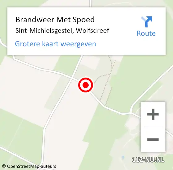 Locatie op kaart van de 112 melding: Brandweer Met Spoed Naar Sint-Michielsgestel, Wolfsdreef op 21 juli 2018 12:35