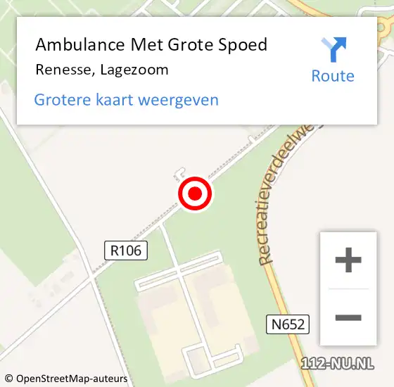 Locatie op kaart van de 112 melding: Ambulance Met Grote Spoed Naar Renesse, Lagezoom op 21 juli 2018 12:41