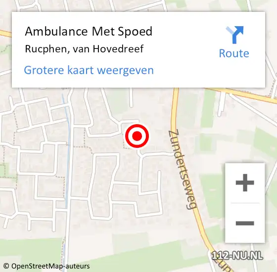 Locatie op kaart van de 112 melding: Ambulance Met Spoed Naar Rucphen, van Hovedreef op 21 juli 2018 14:00