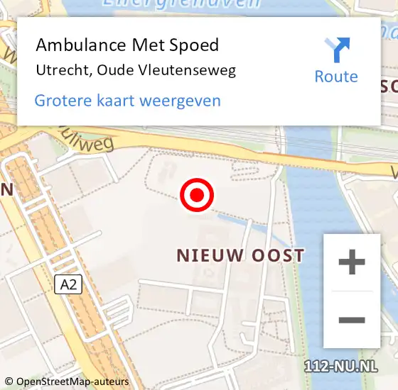 Locatie op kaart van de 112 melding: Ambulance Met Spoed Naar Utrecht, Oude Vleutenseweg op 21 juli 2018 14:00