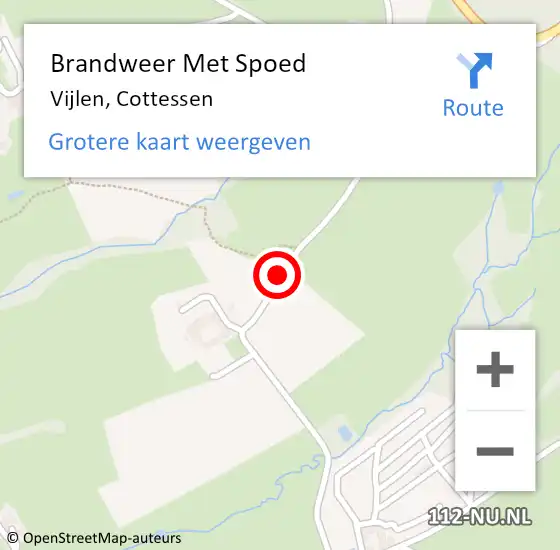 Locatie op kaart van de 112 melding: Brandweer Met Spoed Naar Vijlen, Cottessen op 21 juli 2018 14:31