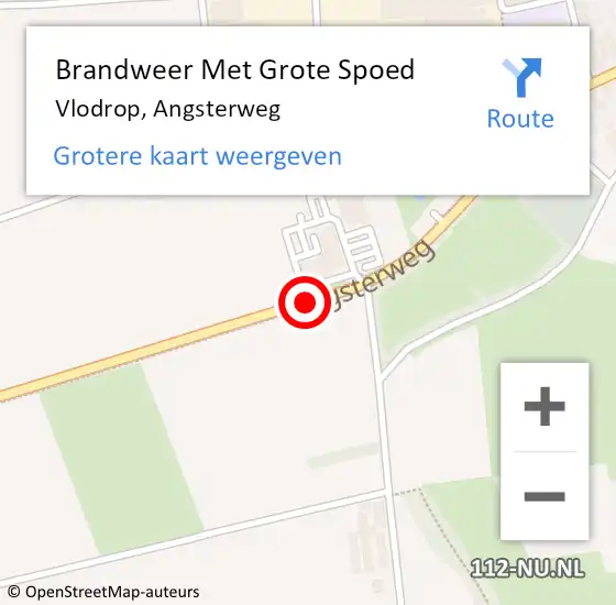 Locatie op kaart van de 112 melding: Brandweer Met Grote Spoed Naar Vlodrop, Angsterweg op 21 juli 2018 15:00