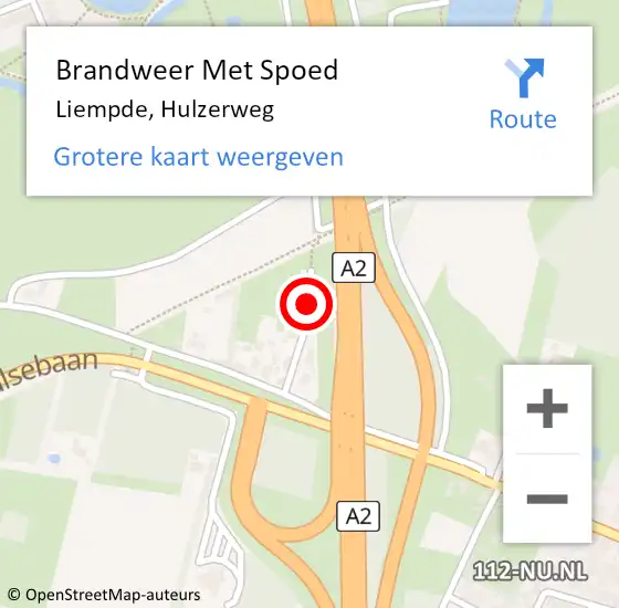 Locatie op kaart van de 112 melding: Brandweer Met Spoed Naar Liempde, Hulzerweg op 21 juli 2018 15:26