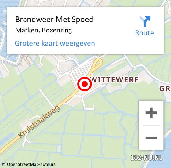 Locatie op kaart van de 112 melding: Brandweer Met Spoed Naar Marken, Boxenring op 21 juli 2018 15:30