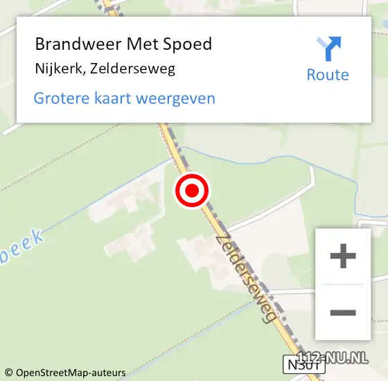 Locatie op kaart van de 112 melding: Brandweer Met Spoed Naar Nijkerk, Zelderseweg op 21 juli 2018 15:49