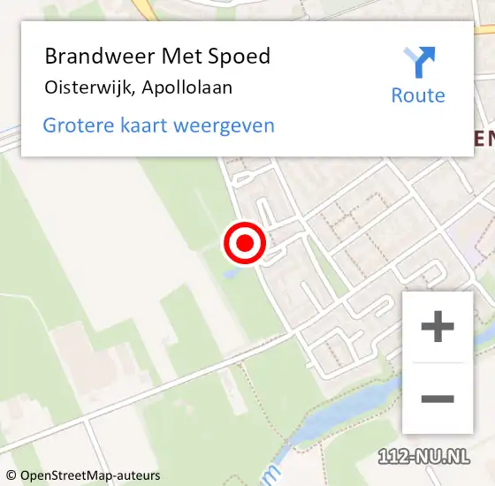 Locatie op kaart van de 112 melding: Brandweer Met Spoed Naar Oisterwijk, Apollolaan op 21 juli 2018 16:11