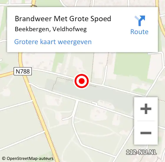 Locatie op kaart van de 112 melding: Brandweer Met Grote Spoed Naar Beekbergen, Veldhofweg op 21 juli 2018 16:29