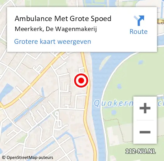 Locatie op kaart van de 112 melding: Ambulance Met Grote Spoed Naar Meerkerk, De Wagenmakerij op 21 juli 2018 19:33