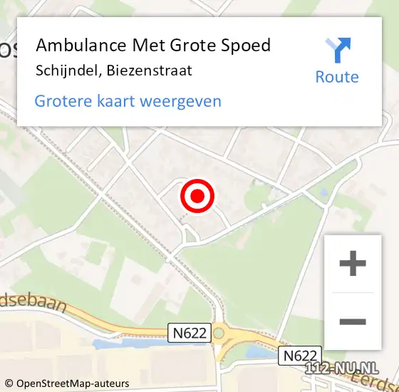 Locatie op kaart van de 112 melding: Ambulance Met Grote Spoed Naar Schijndel, Biezenstraat op 21 juli 2018 19:38