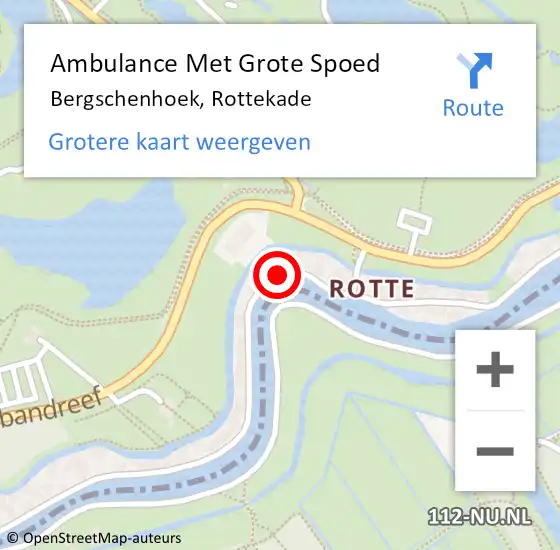 Locatie op kaart van de 112 melding: Ambulance Met Grote Spoed Naar Bergschenhoek, Rottekade op 21 juli 2018 21:03