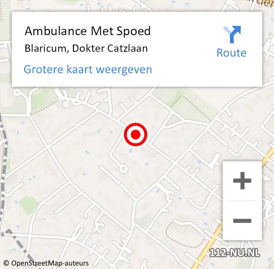 Locatie op kaart van de 112 melding: Ambulance Met Spoed Naar Blaricum, Dokter Catzlaan op 3 maart 2014 17:29