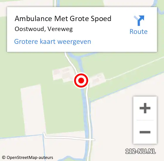 Locatie op kaart van de 112 melding: Ambulance Met Grote Spoed Naar Oostwoud, Vereweg op 21 juli 2018 21:34