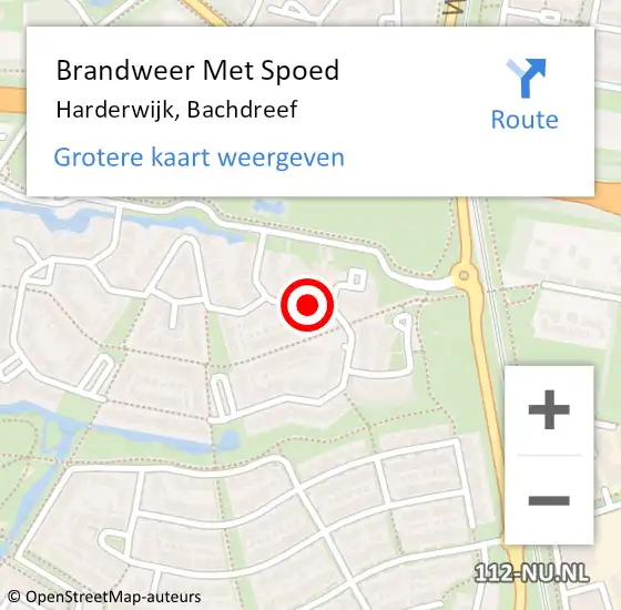 Locatie op kaart van de 112 melding: Brandweer Met Spoed Naar Harderwijk, Bachdreef op 21 juli 2018 22:51