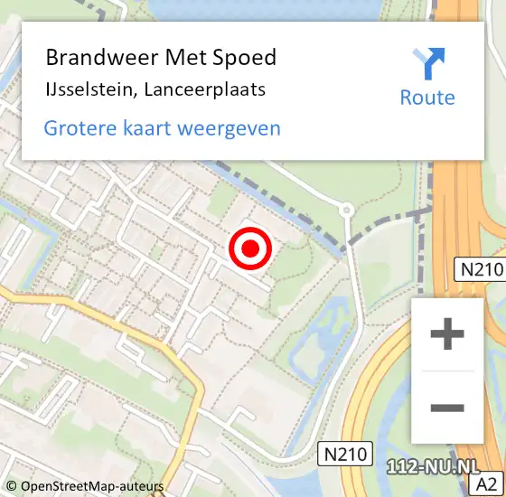 Locatie op kaart van de 112 melding: Brandweer Met Spoed Naar IJsselstein, Lanceerplaats op 21 juli 2018 22:54