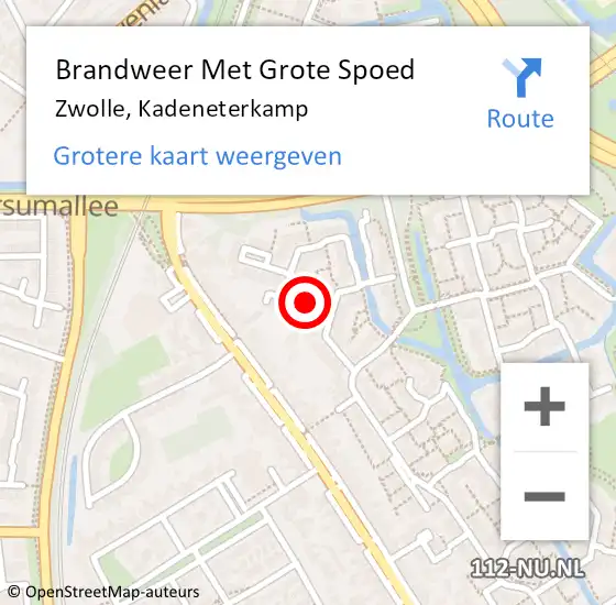 Locatie op kaart van de 112 melding: Brandweer Met Grote Spoed Naar Zwolle, Kadeneterkamp op 21 juli 2018 23:41