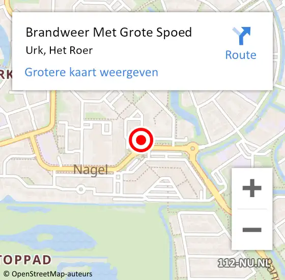 Locatie op kaart van de 112 melding: Brandweer Met Grote Spoed Naar Urk, Het Roer op 22 juli 2018 00:10